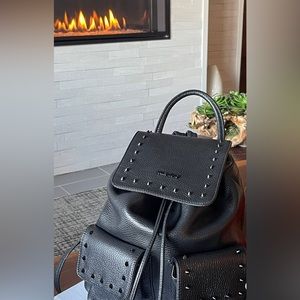 Authentic Mario Valentino Simeon Leather Backpack (Black) EUC